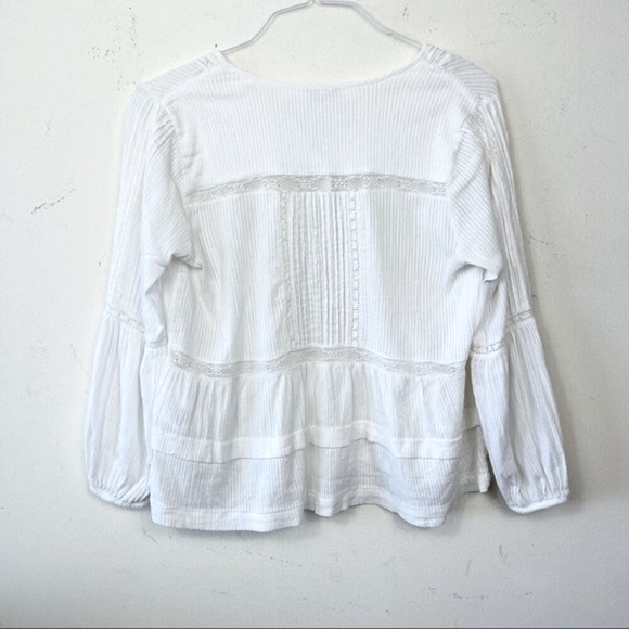 JOIE CARLEEN BOHO LACE CROCHET BLOUSE TOP WHITE S Romantic Cottagecore Victorian - Picture 6 of 12